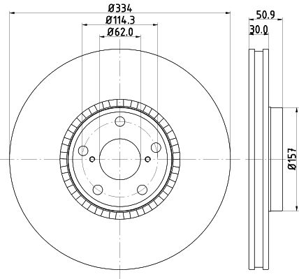 HELLA PAGID Тормозной диск 8DD 355 112-861